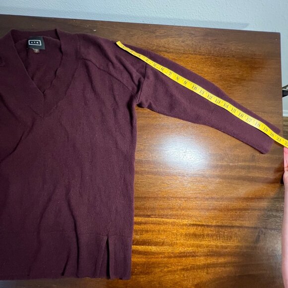 AYR Burgundy Cashmere Sweater Preppy Casual Layers Quiet Luxury Lagom Small - Picture 9 of 9